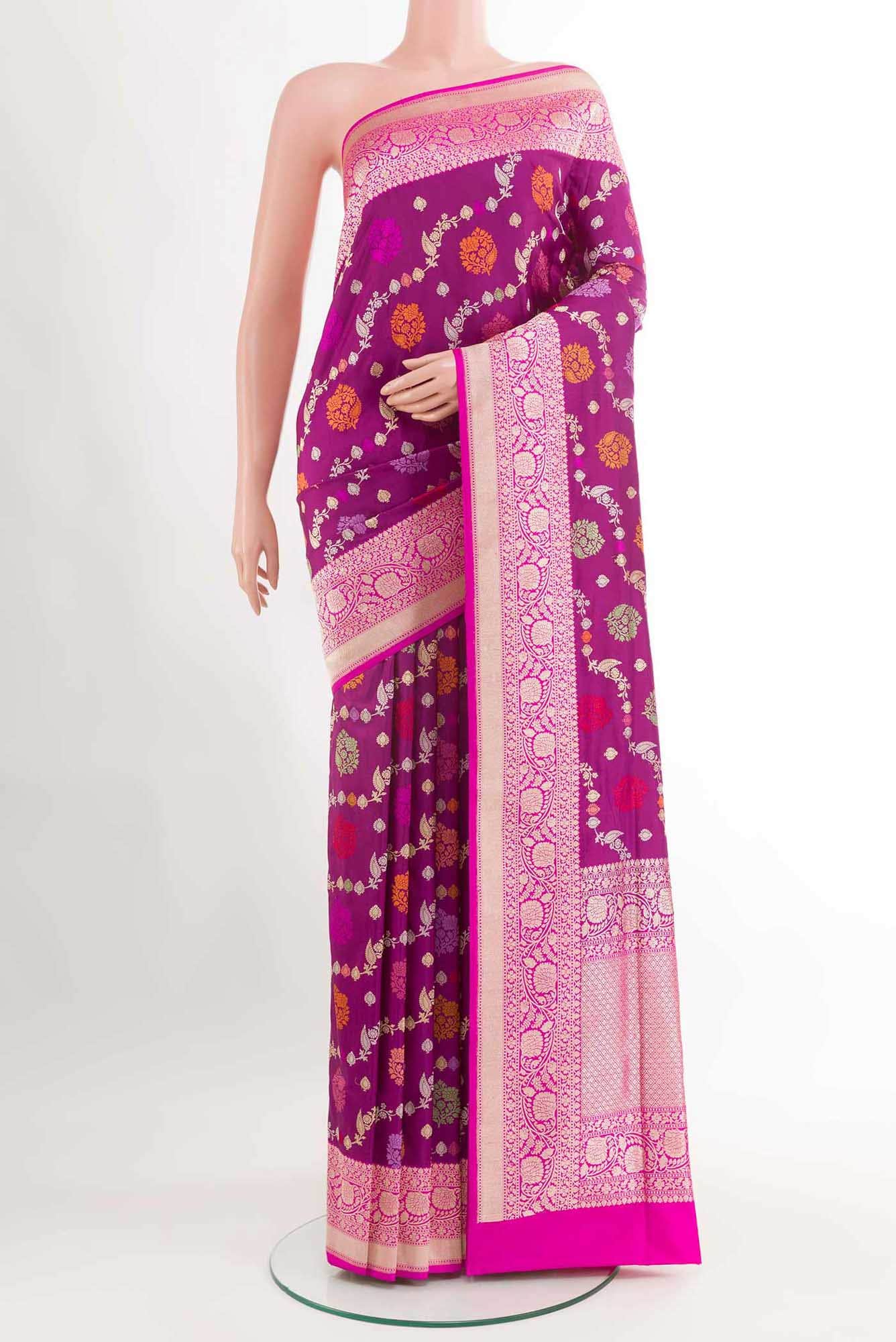 Purple Banarasi Silk Saree
