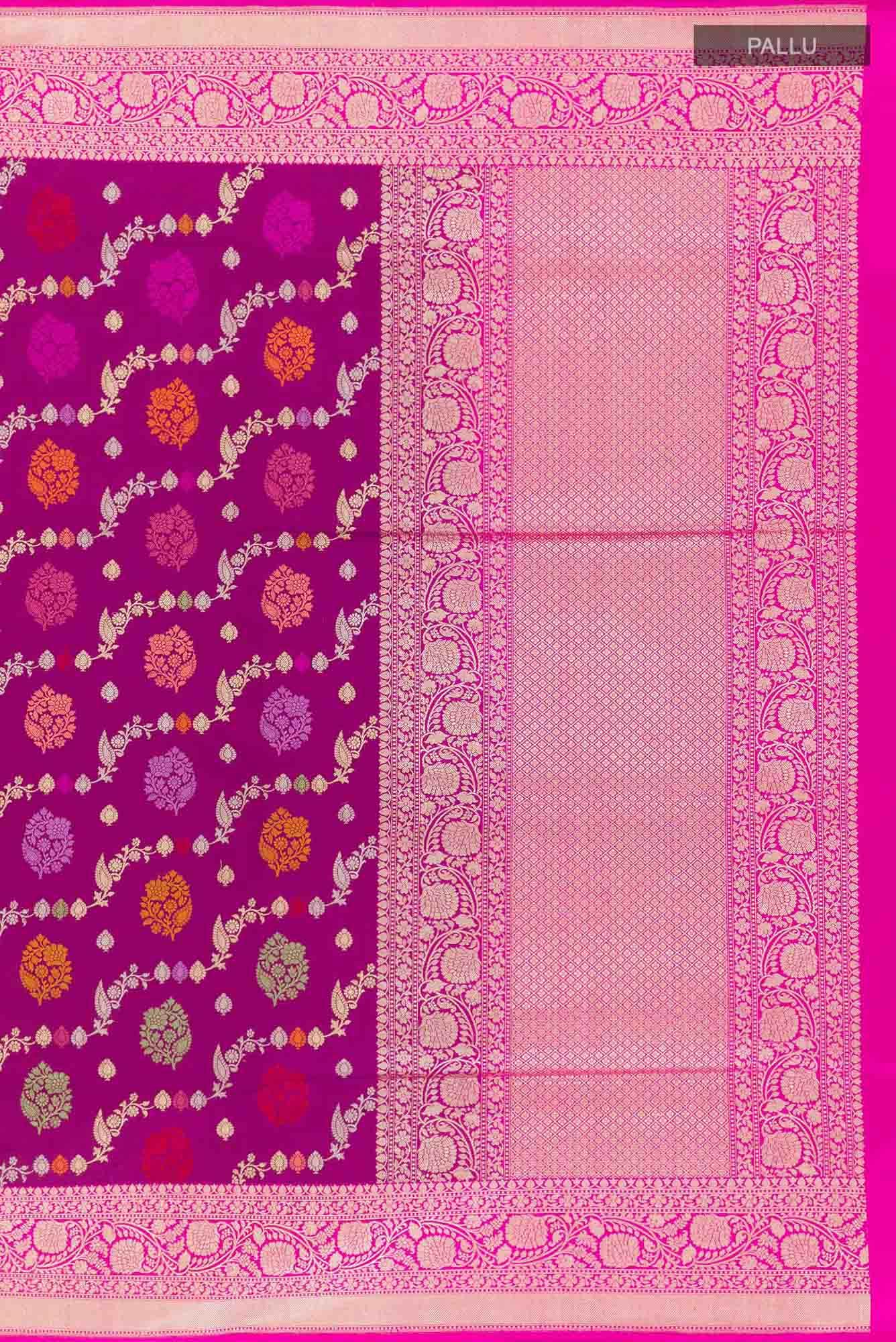 Purple Banarasi Silk Saree