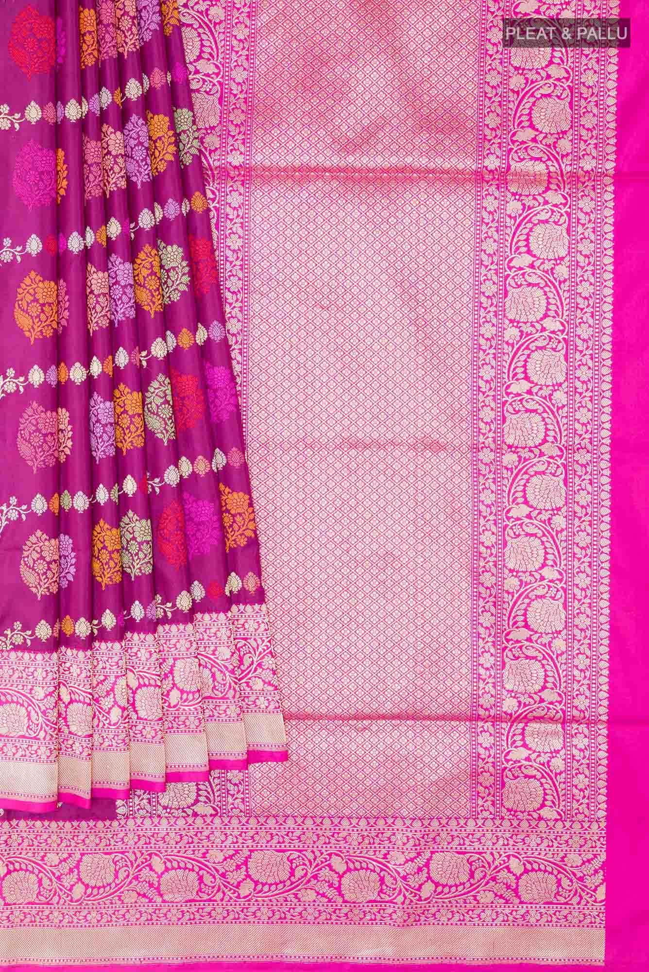 Purple Banarasi Silk Saree