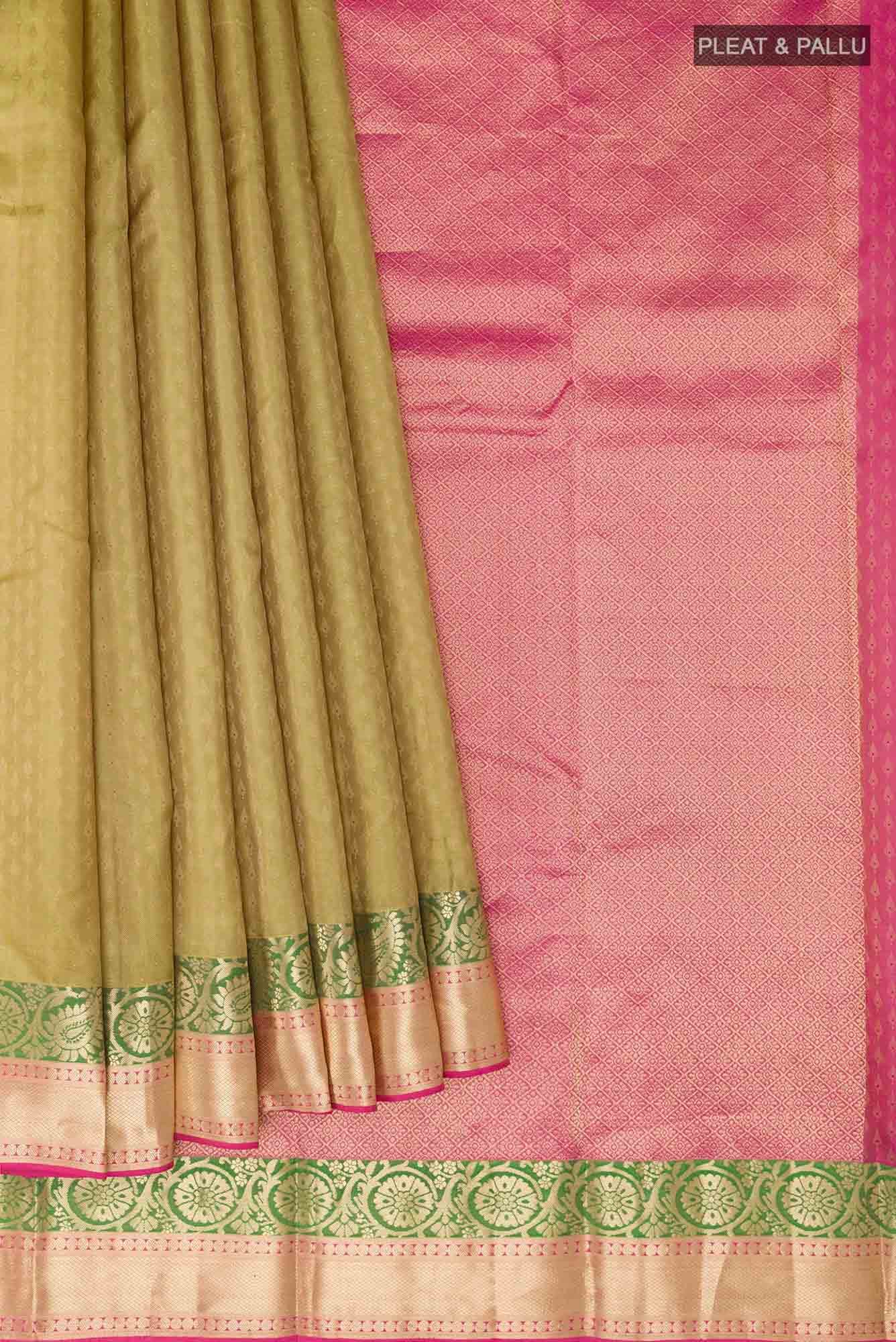 Dark Beige Kanchipuram Silk Saree