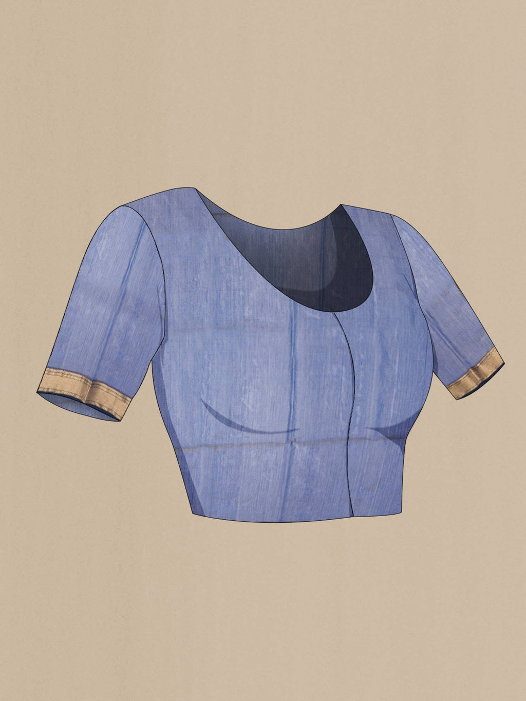 Dark Blue Blended Maheshwari Silk Cotton Saree
