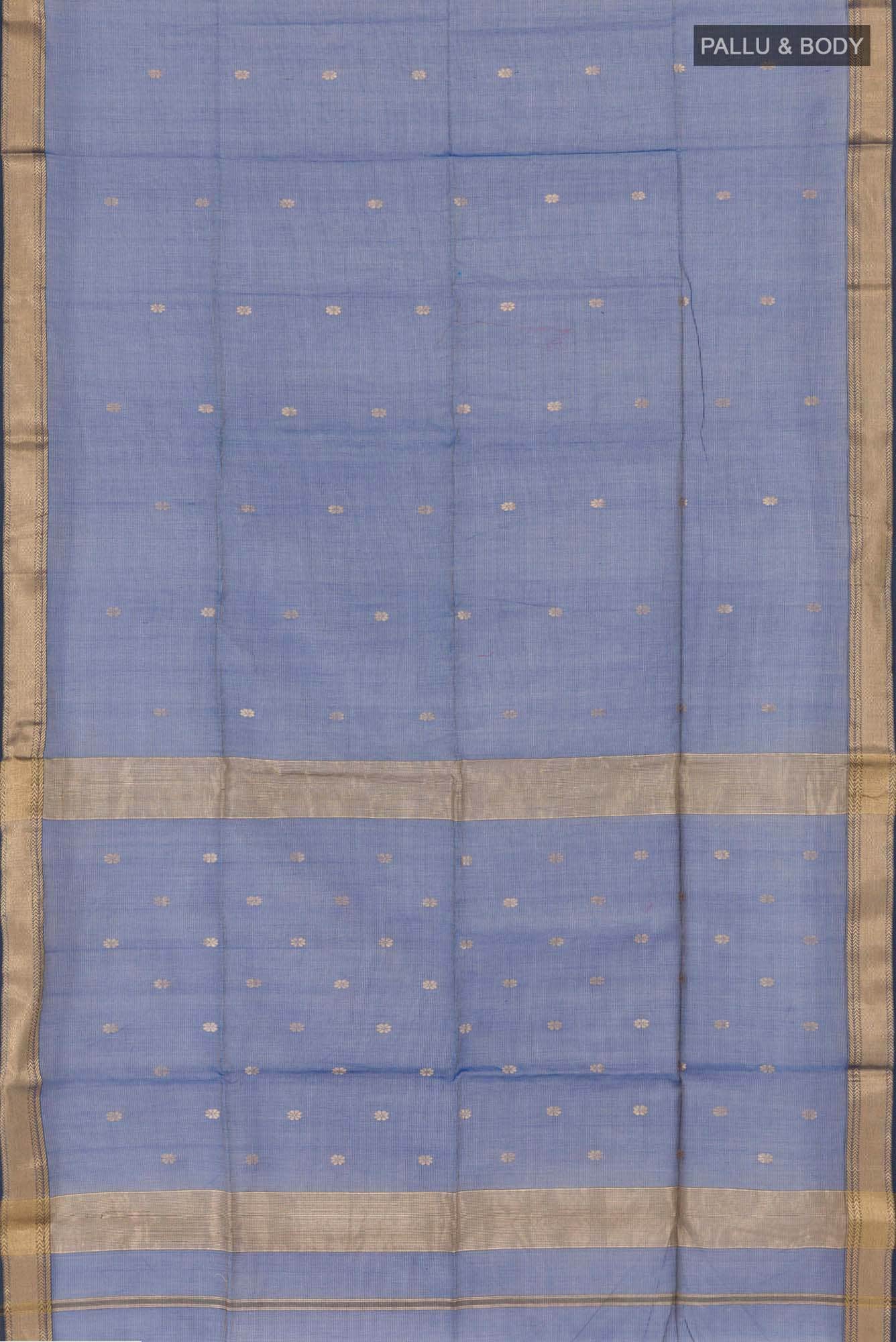 Dark Blue Blended Maheshwari Silk Cotton Saree
