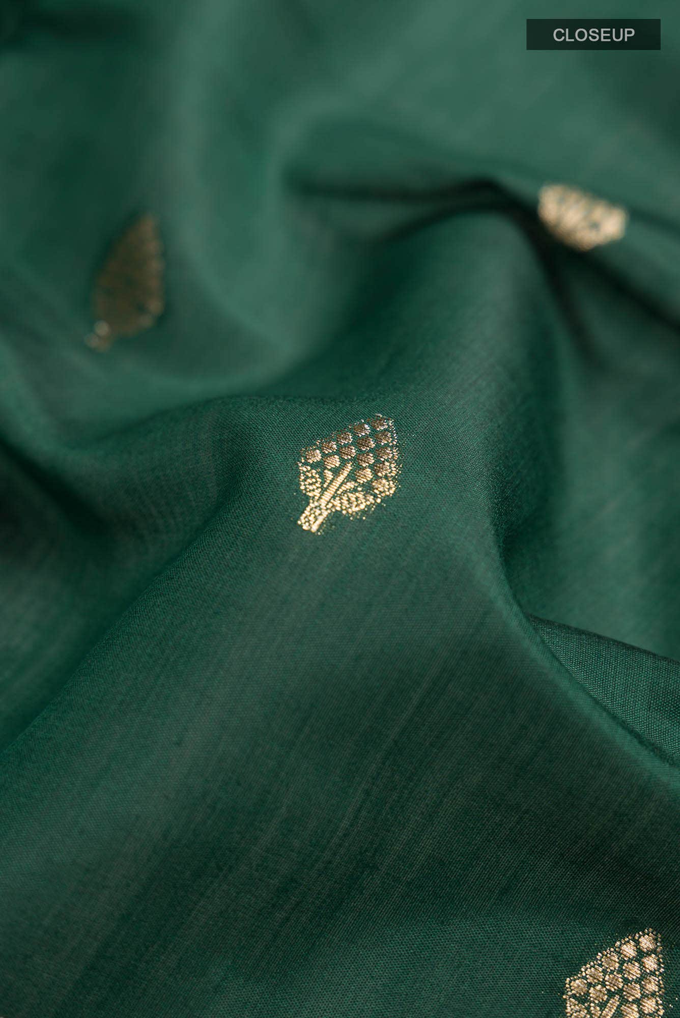 Green Banarasi Raw Silk Saree