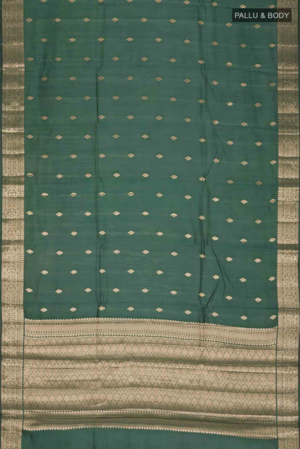 Green Banarasi Raw Silk Saree