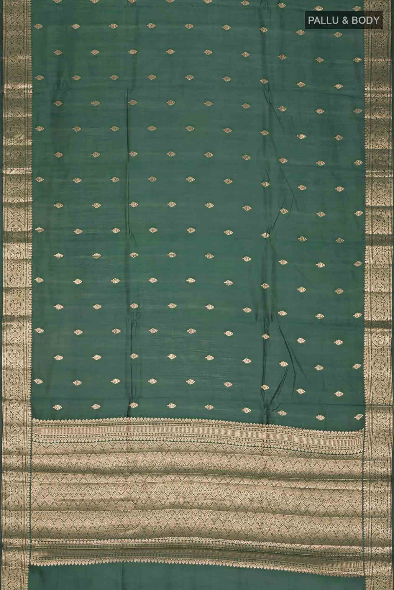 Green Banarasi Raw Silk Saree