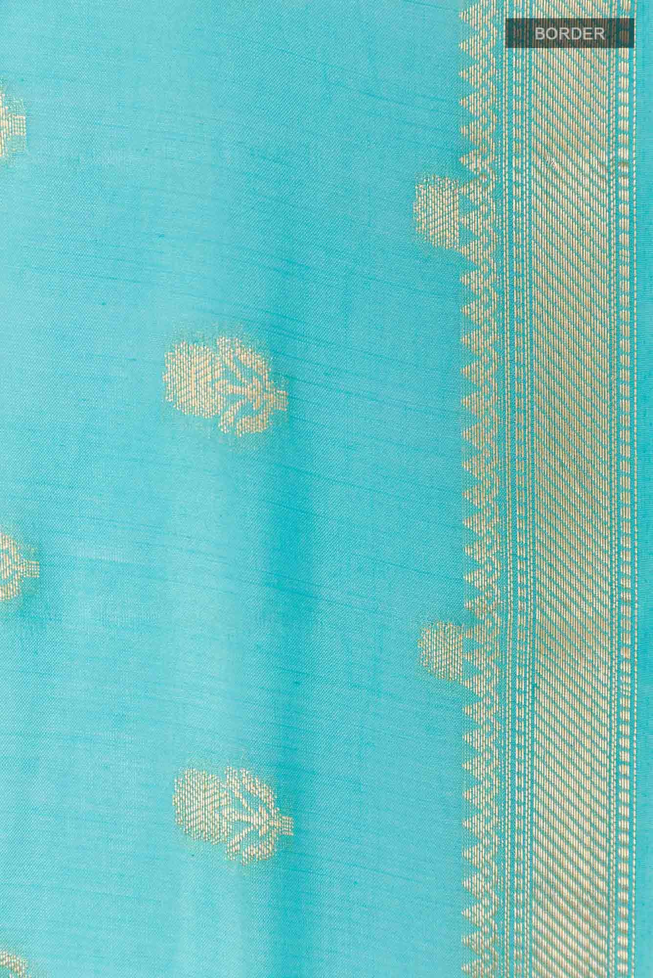 Sky Blue Tussar Saree