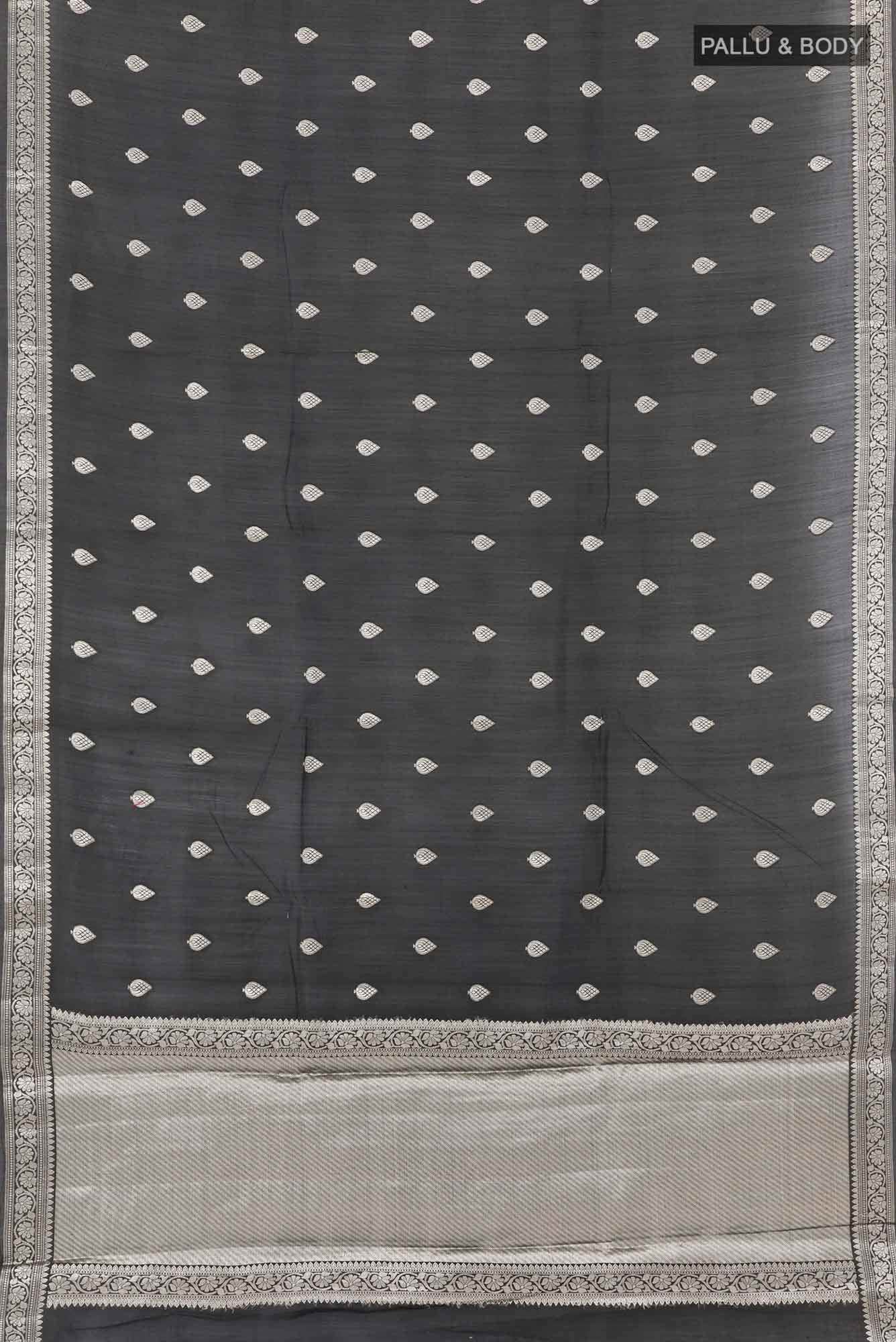 Black Tussar Saree