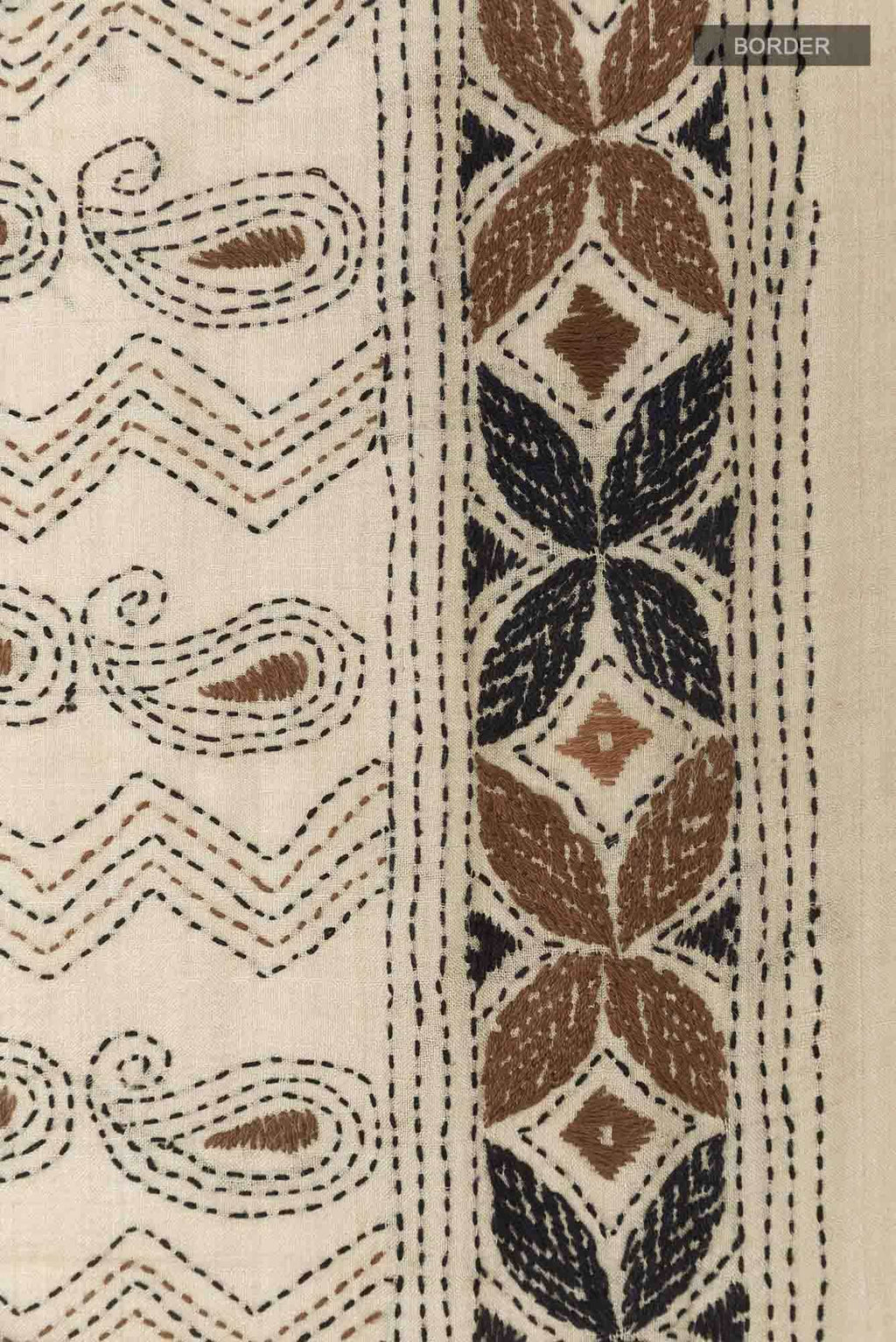 Beige Tussar Silk Saree