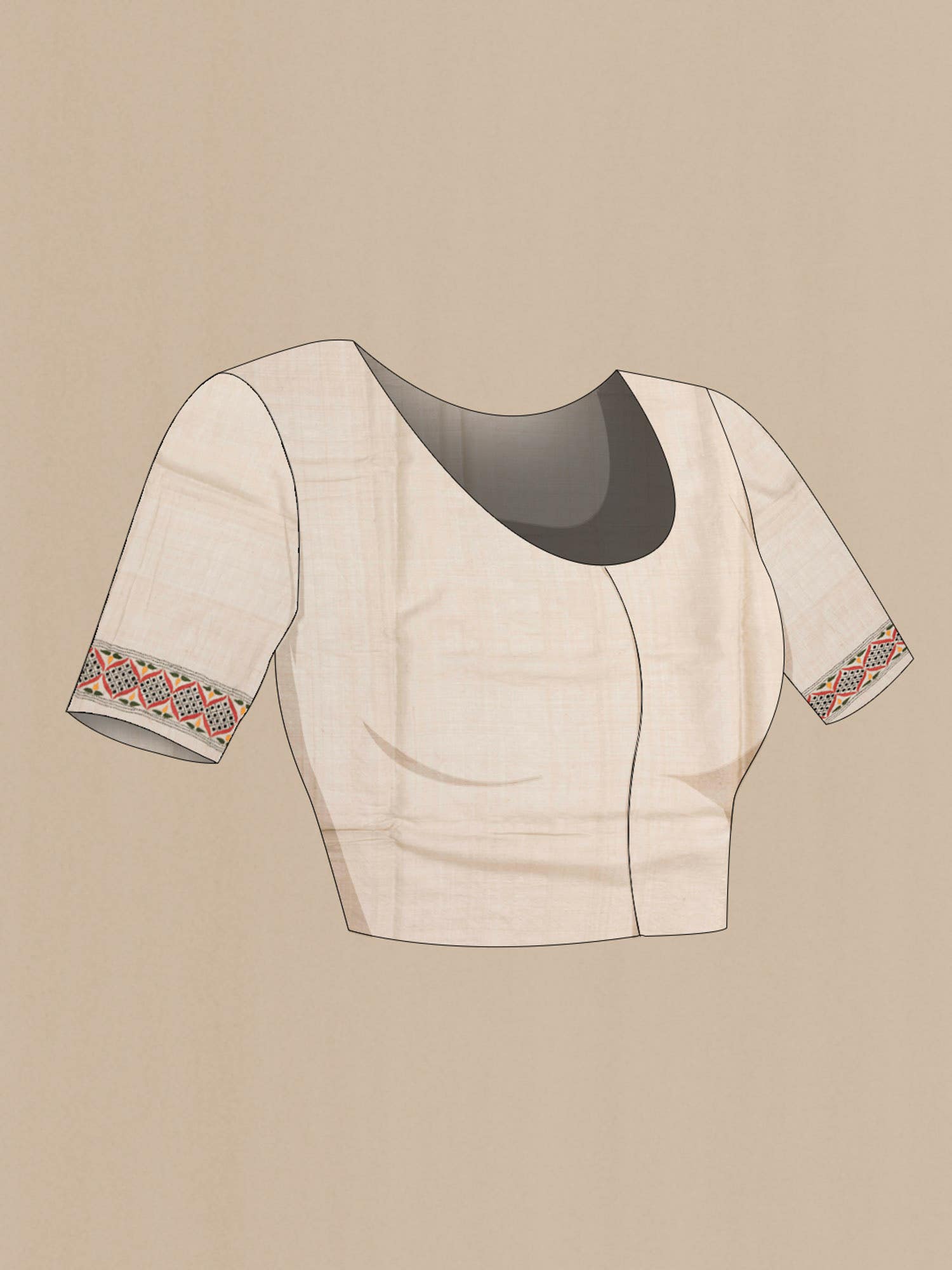 Beige Tussar Saree
