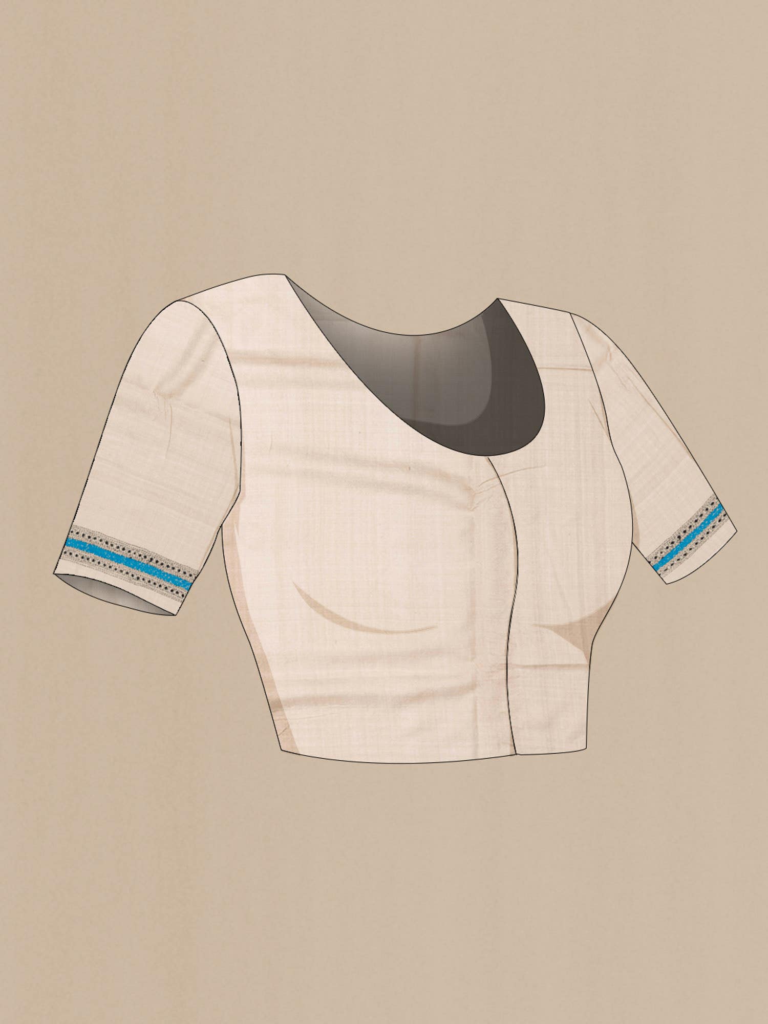 Beige Tussar Saree
