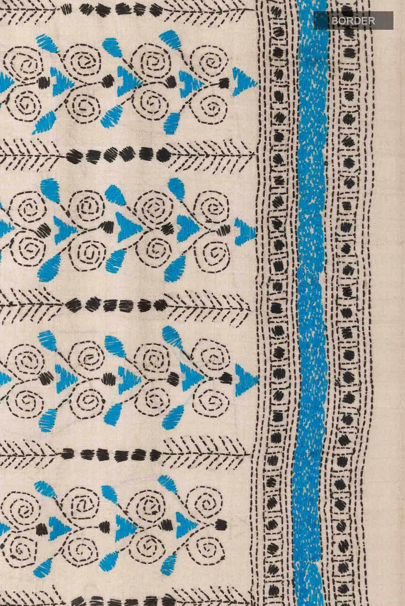 Beige Tussar Saree