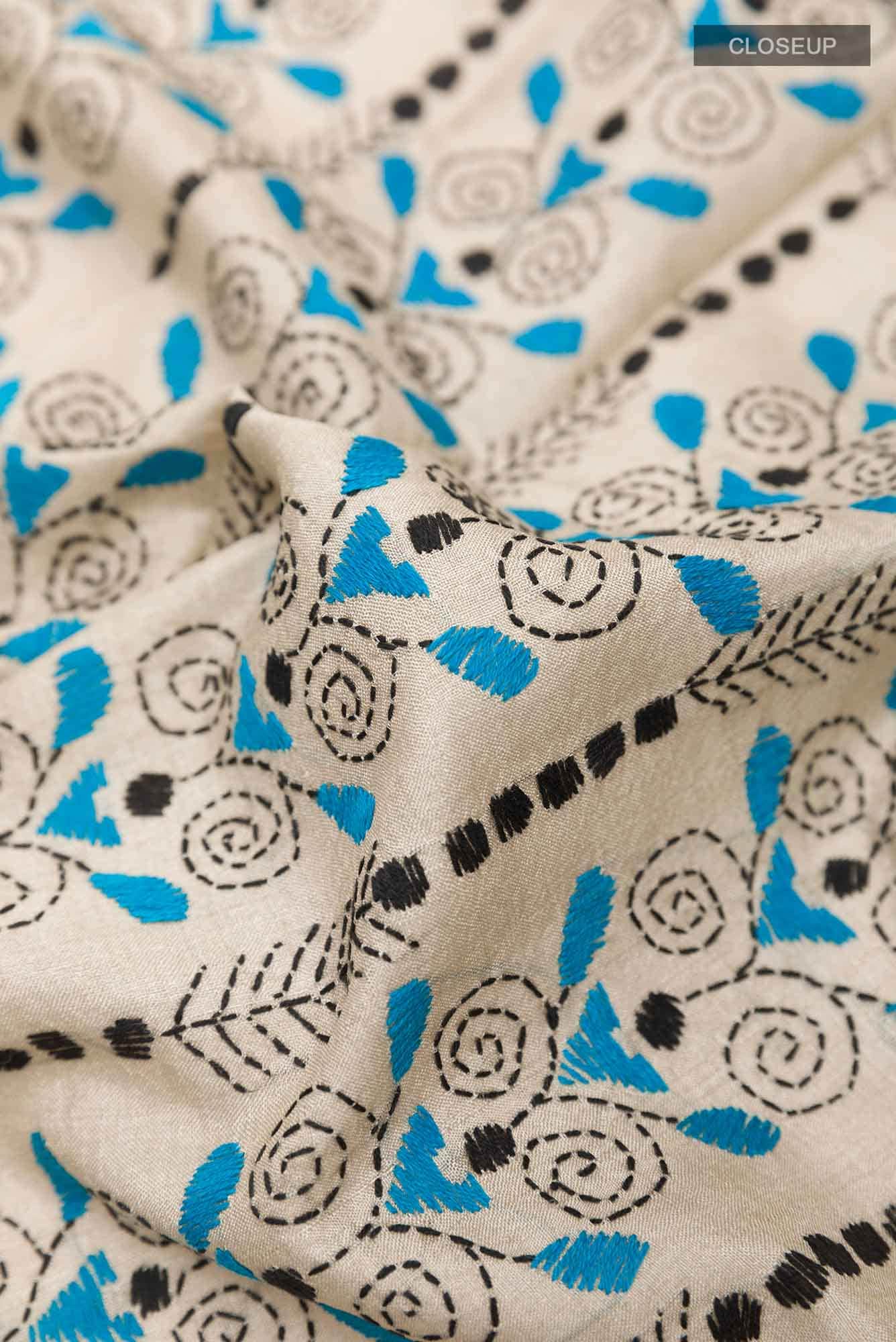 Beige Tussar Saree