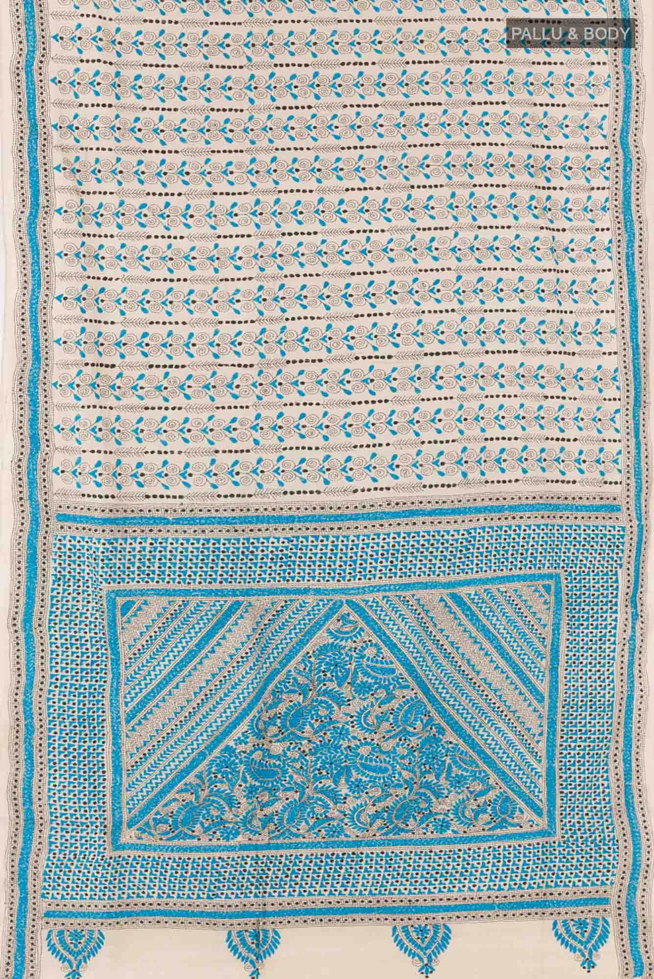 Beige Tussar Saree