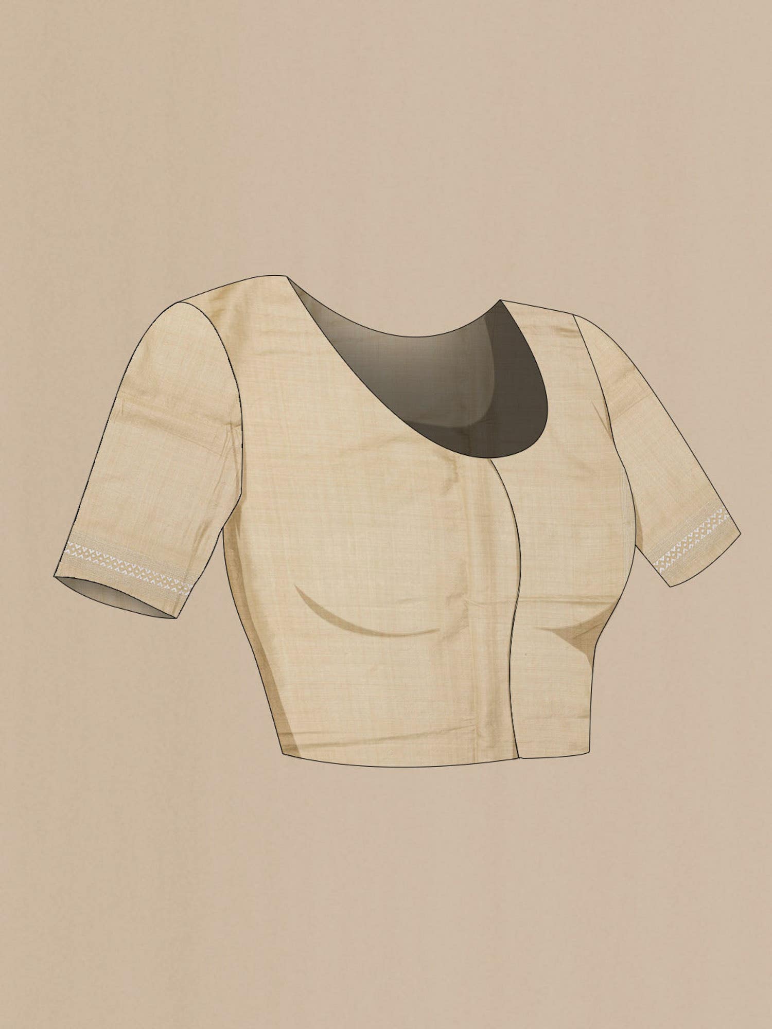 Beige Tussar Saree