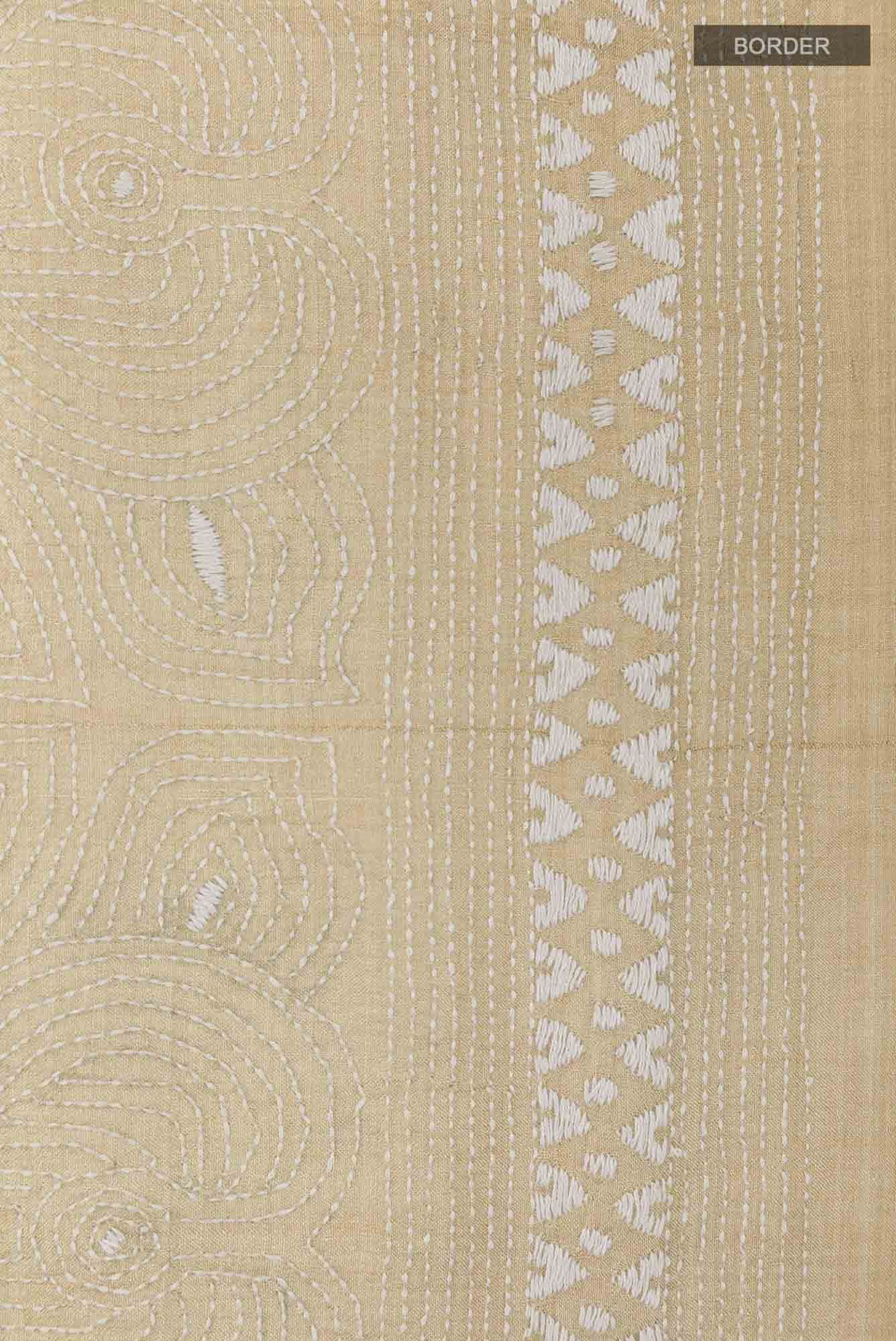 Beige Tussar Saree