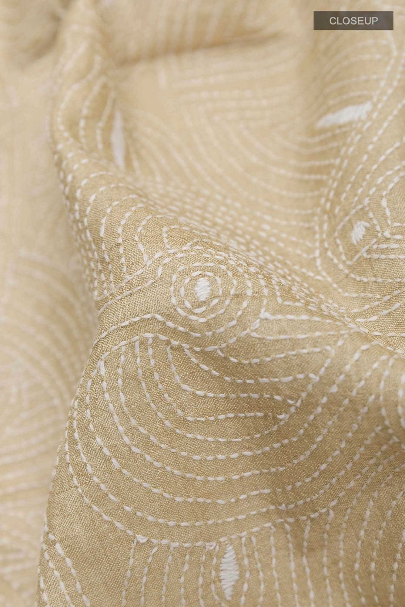 Beige Tussar Saree