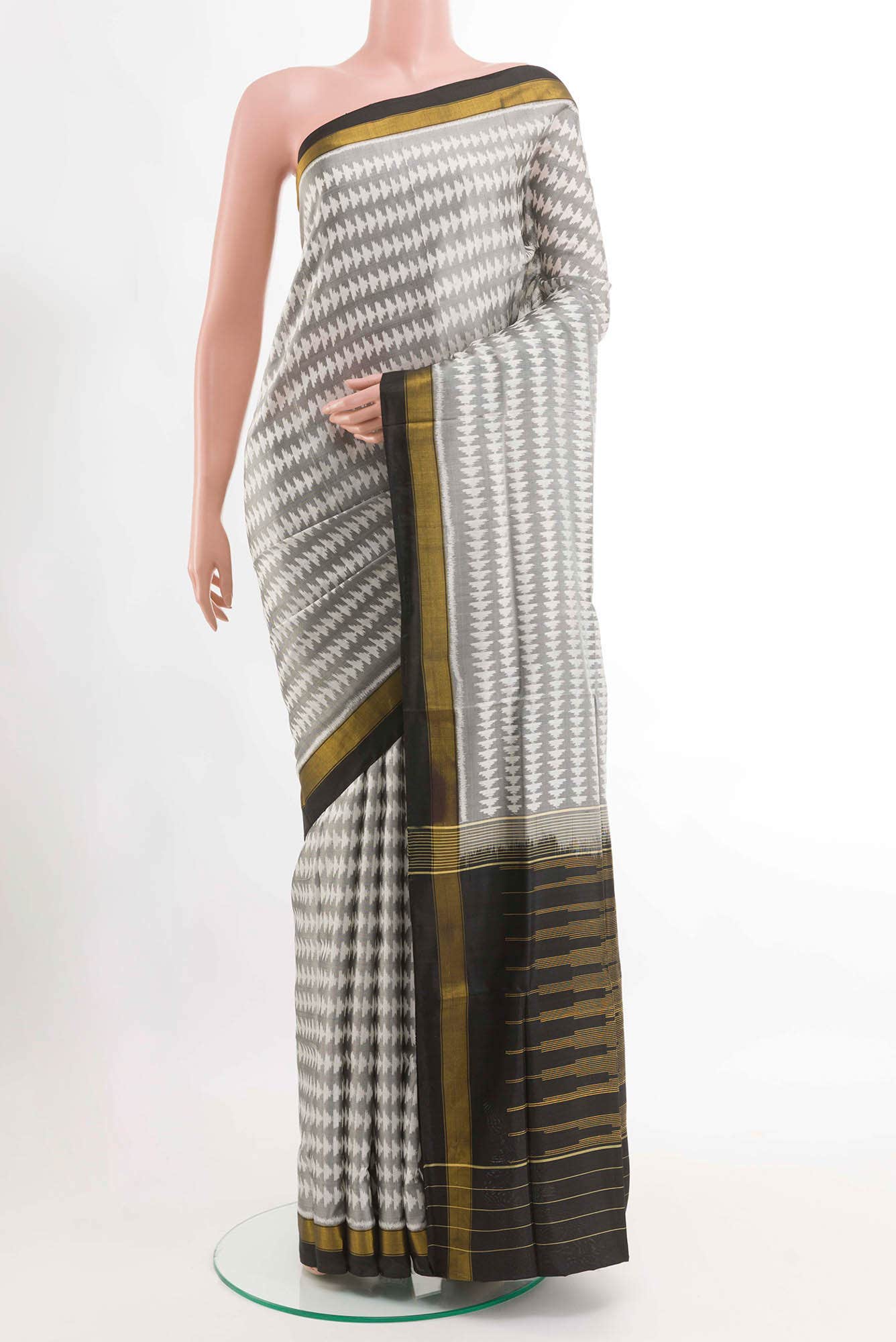 White Rajkot Patola Silk Saree
