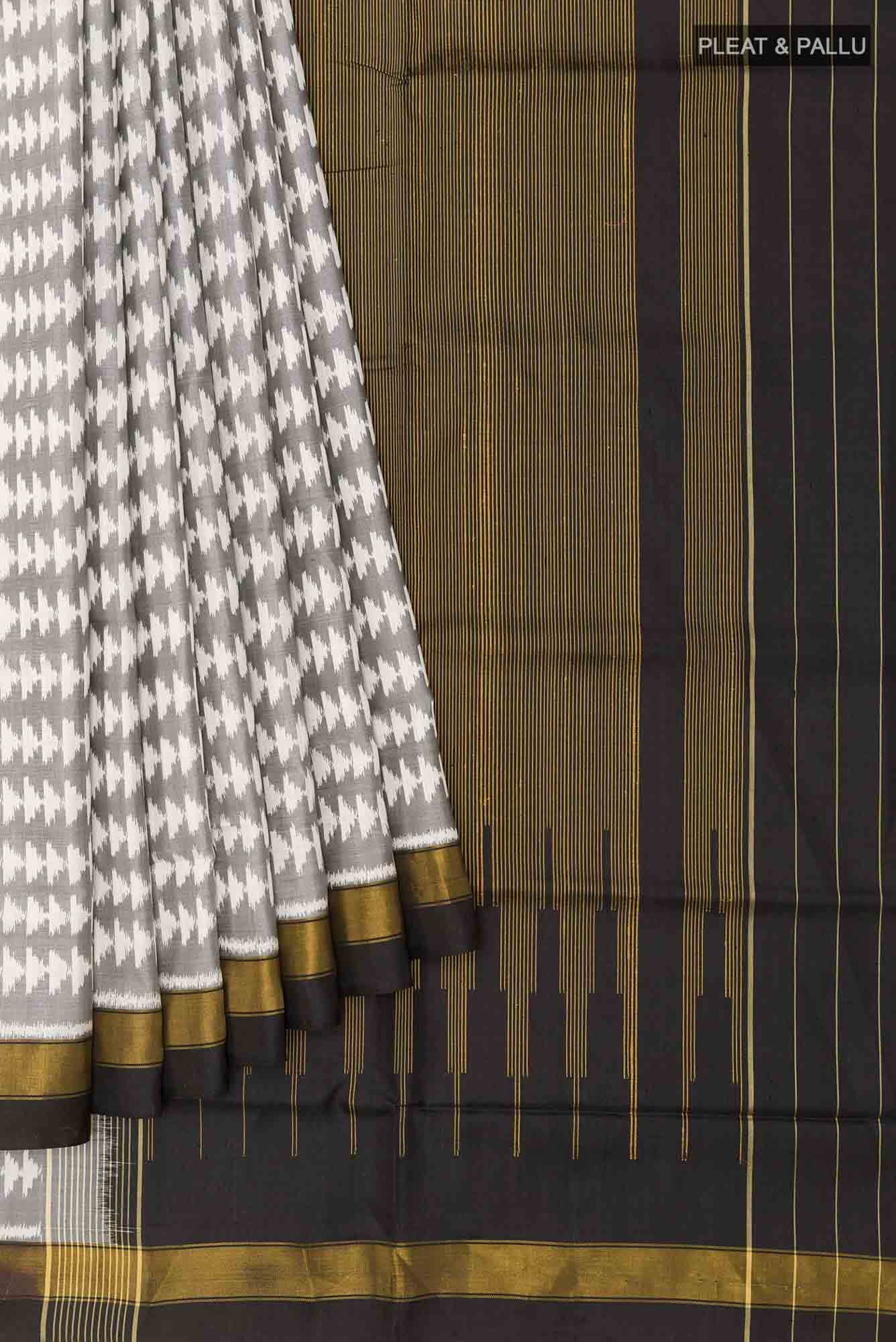 White Rajkot Patola Silk Saree