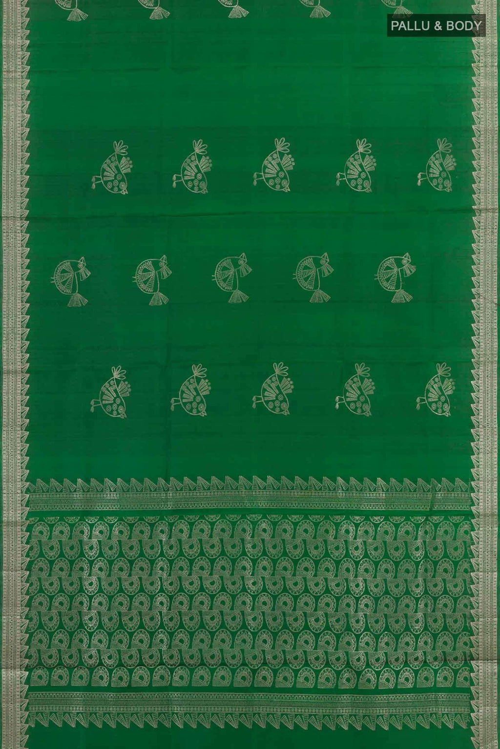 Green Dual Tone Uppada Silk Saree