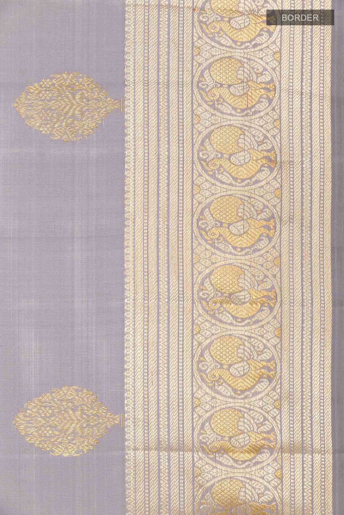 Grey Kanchipuram Silk Saree