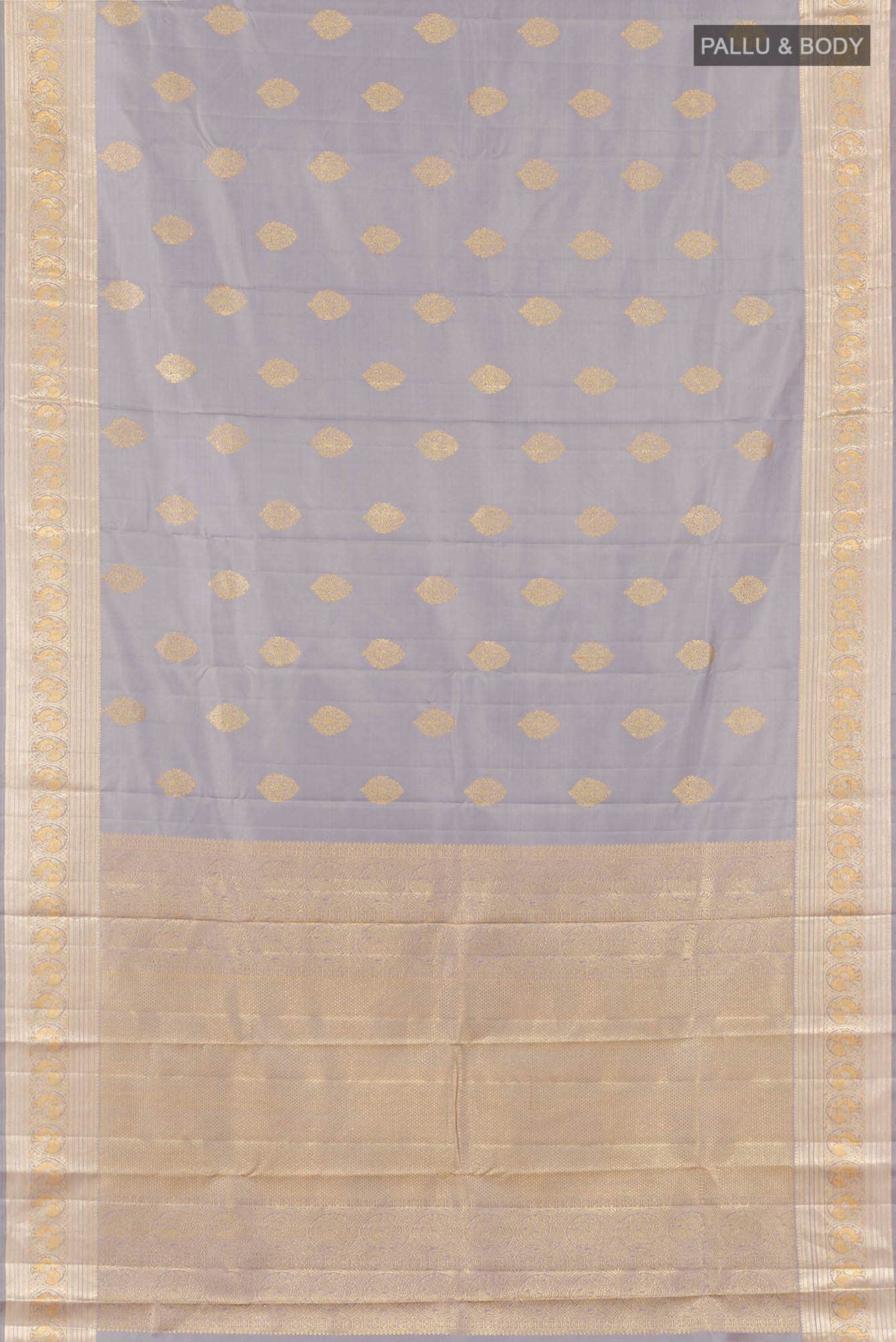 Grey Kanchipuram Silk Saree