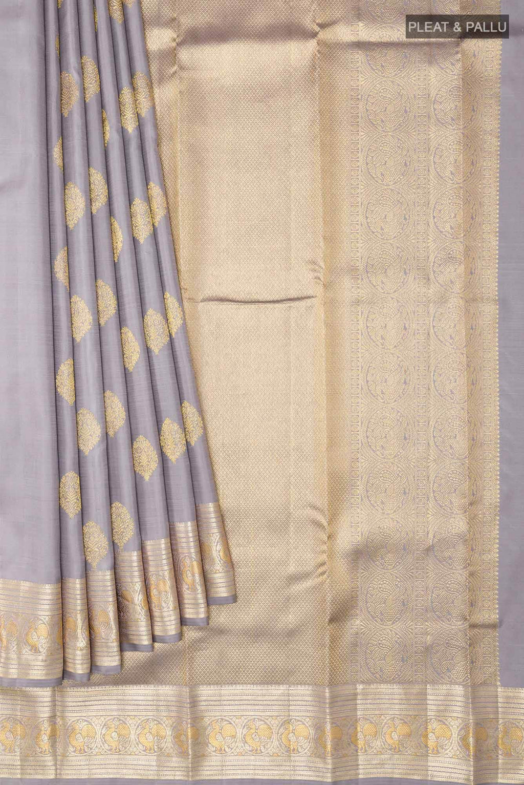 Grey Kanchipuram Silk Saree