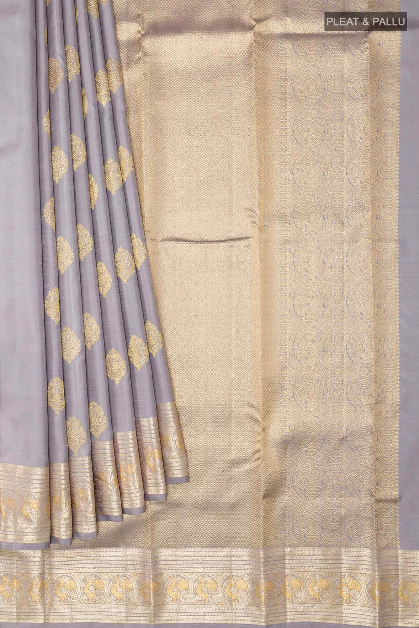 Grey Kanchipuram Silk Saree