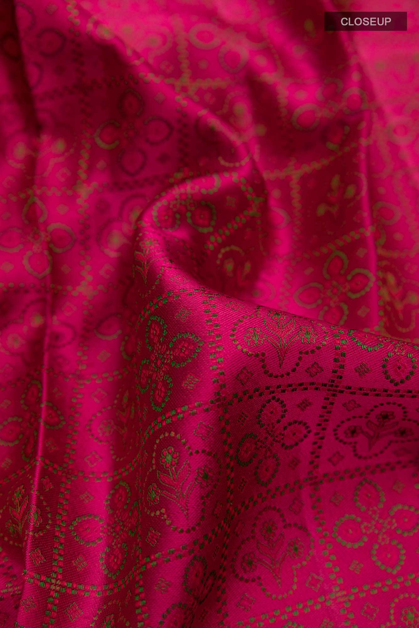 Dark Pink Kanchipuram Silk Saree
