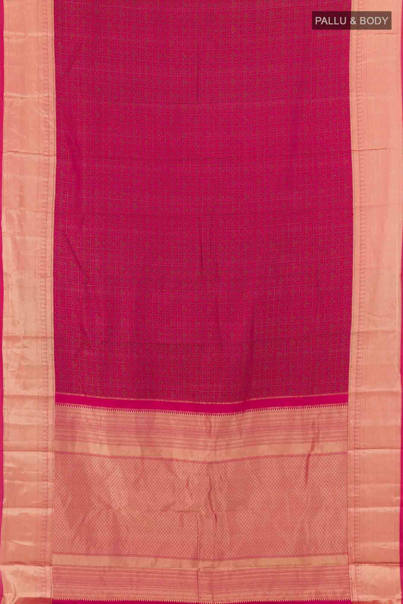 Dark Pink Kanchipuram Silk Saree