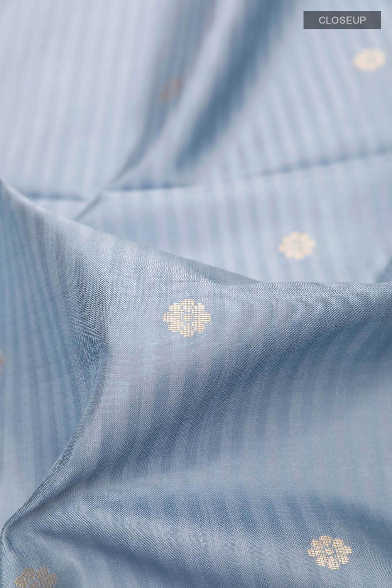Blue Grey Soft Silk Saree