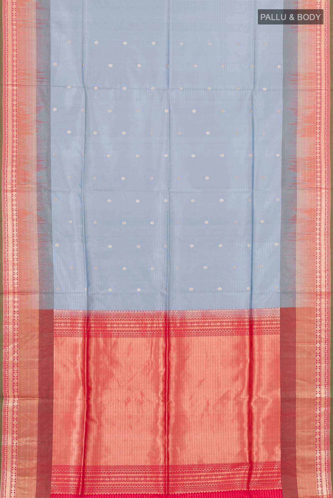 Blue Grey Soft Silk Saree