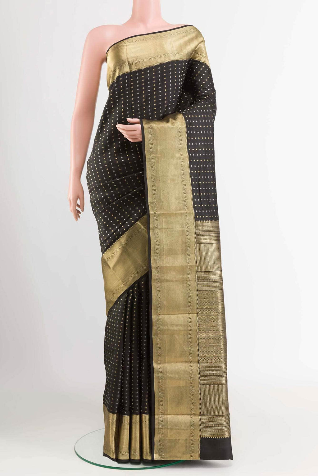 Black Kanchipuram Silk Saree