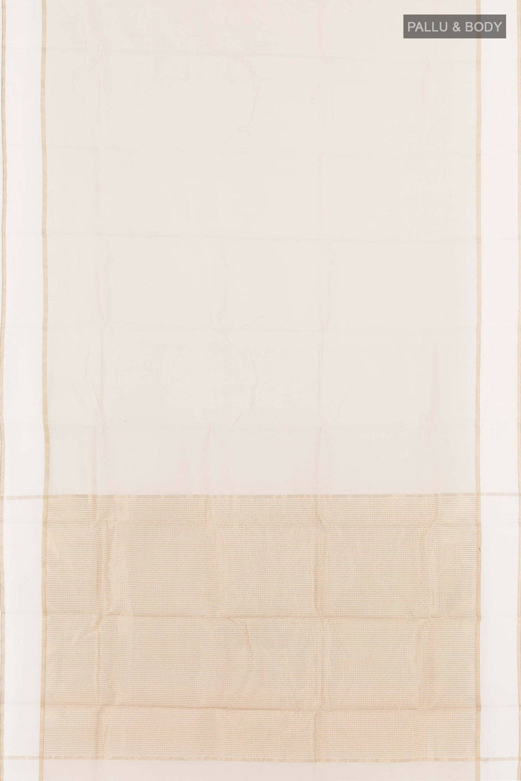 Off White Blended Chanderi Silk Cotton Saree