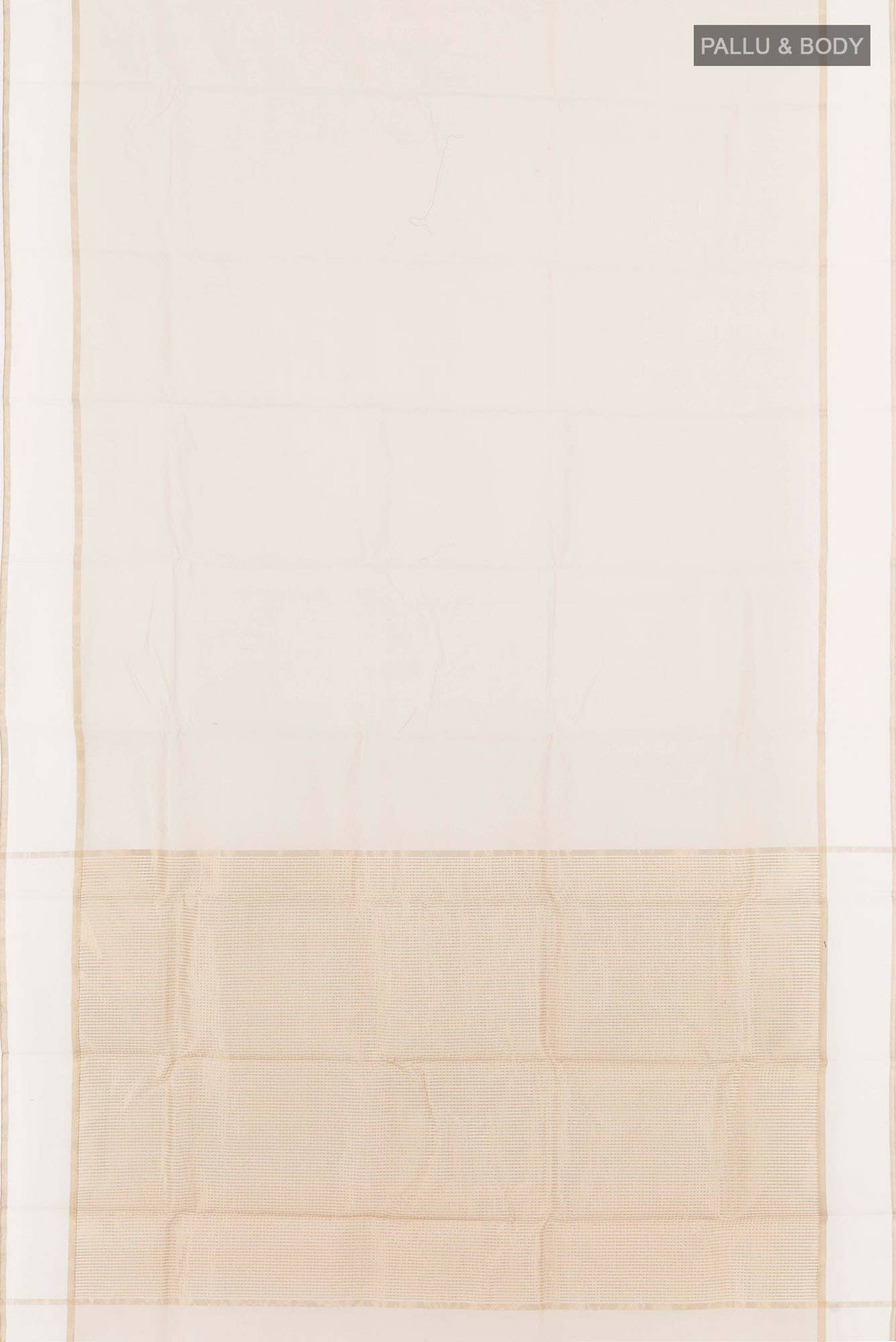 Off White Blended Chanderi Silk Cotton Saree