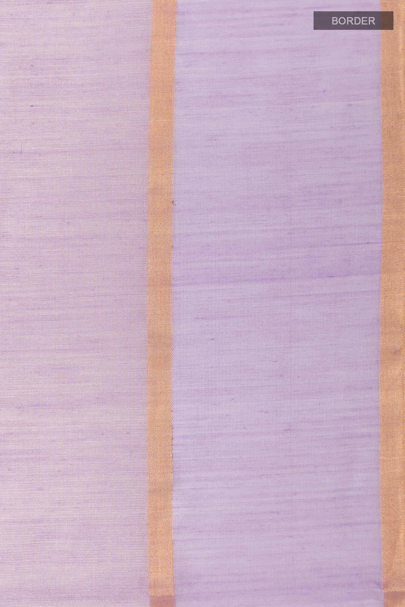Lavender Blended Chanderi Tissue Silk Cotton Saree