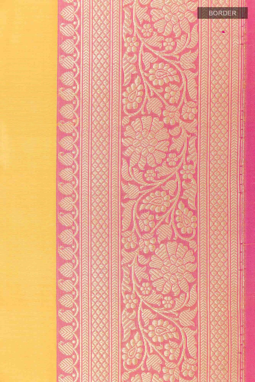 Yellow Banarasi Silk Saree