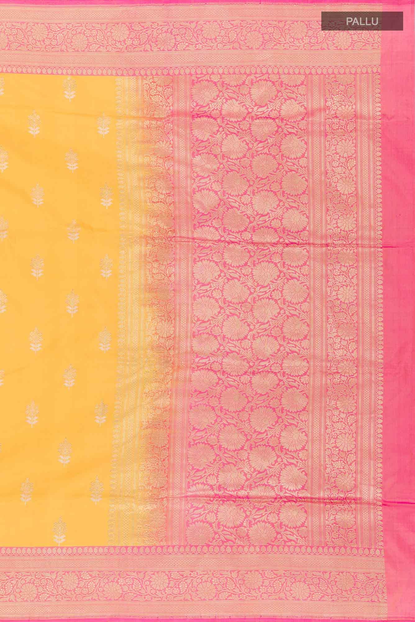 Yellow Banarasi Silk Saree