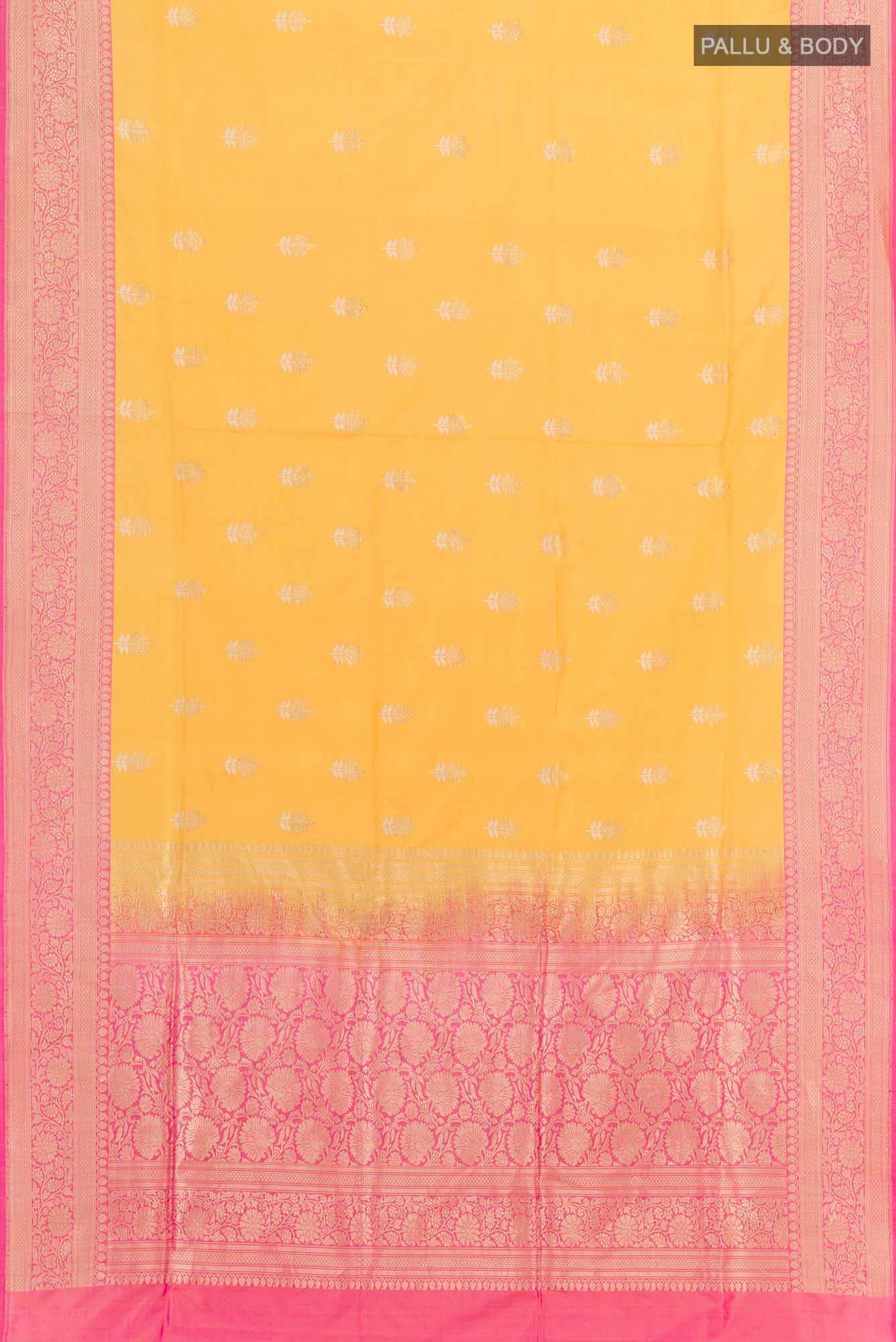 Yellow Banarasi Silk Saree