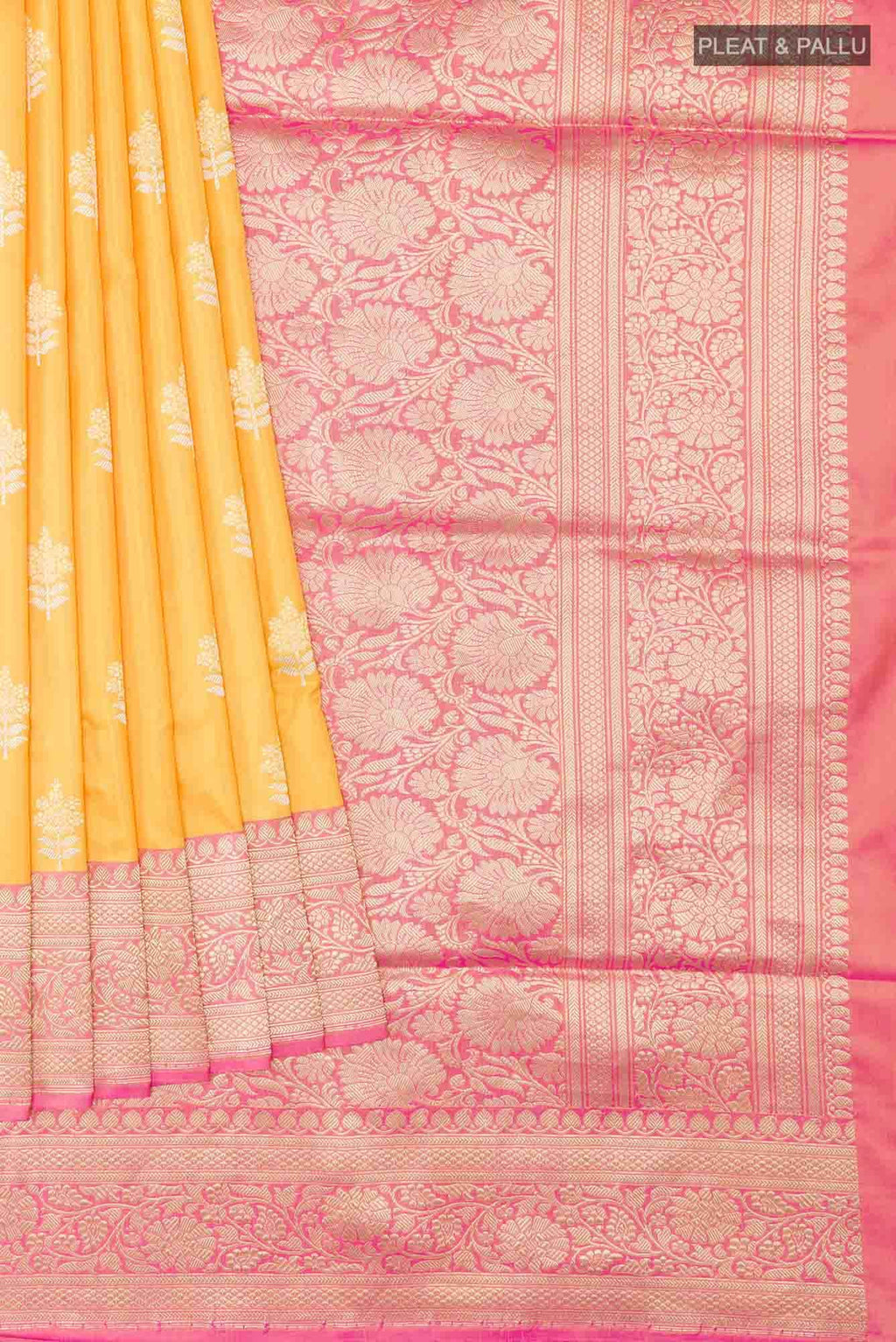 Yellow Banarasi Silk Saree