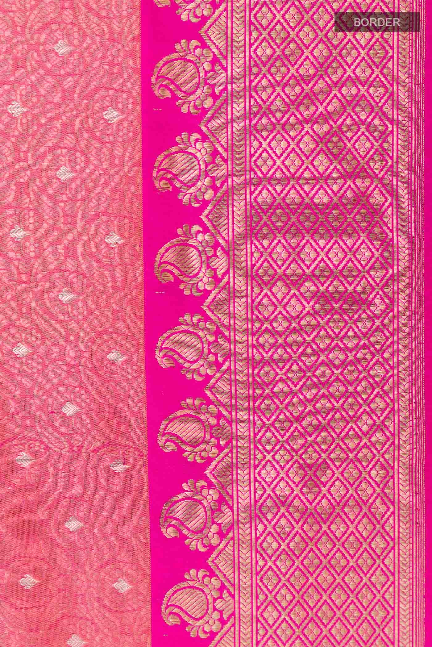 Pink Dual Tone Banarasi Silk Saree