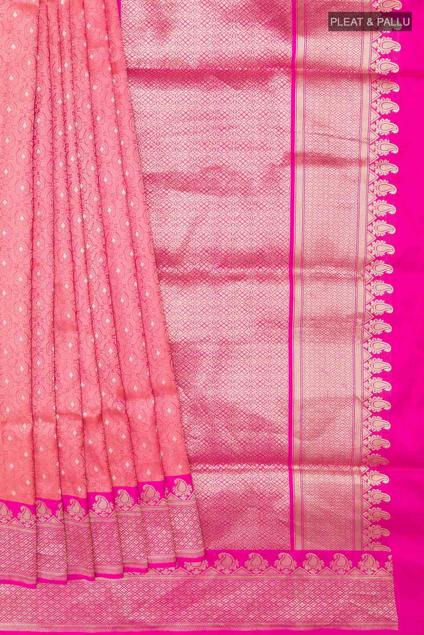 Pink Dual Tone Banarasi Silk Saree