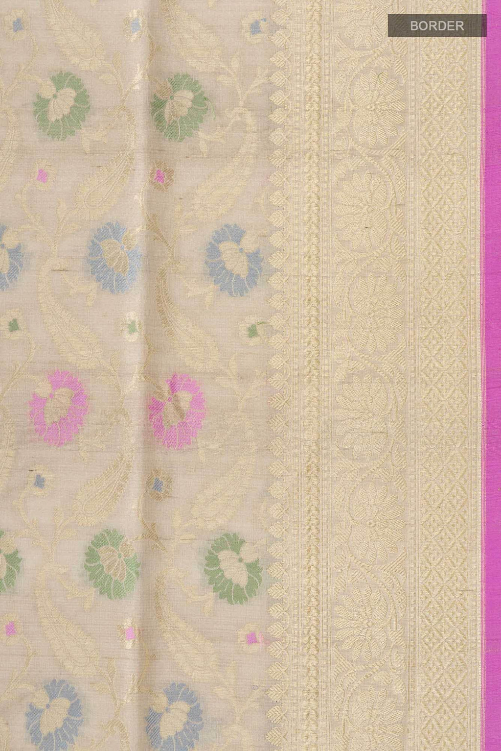 Beige Banarasi Silk Saree