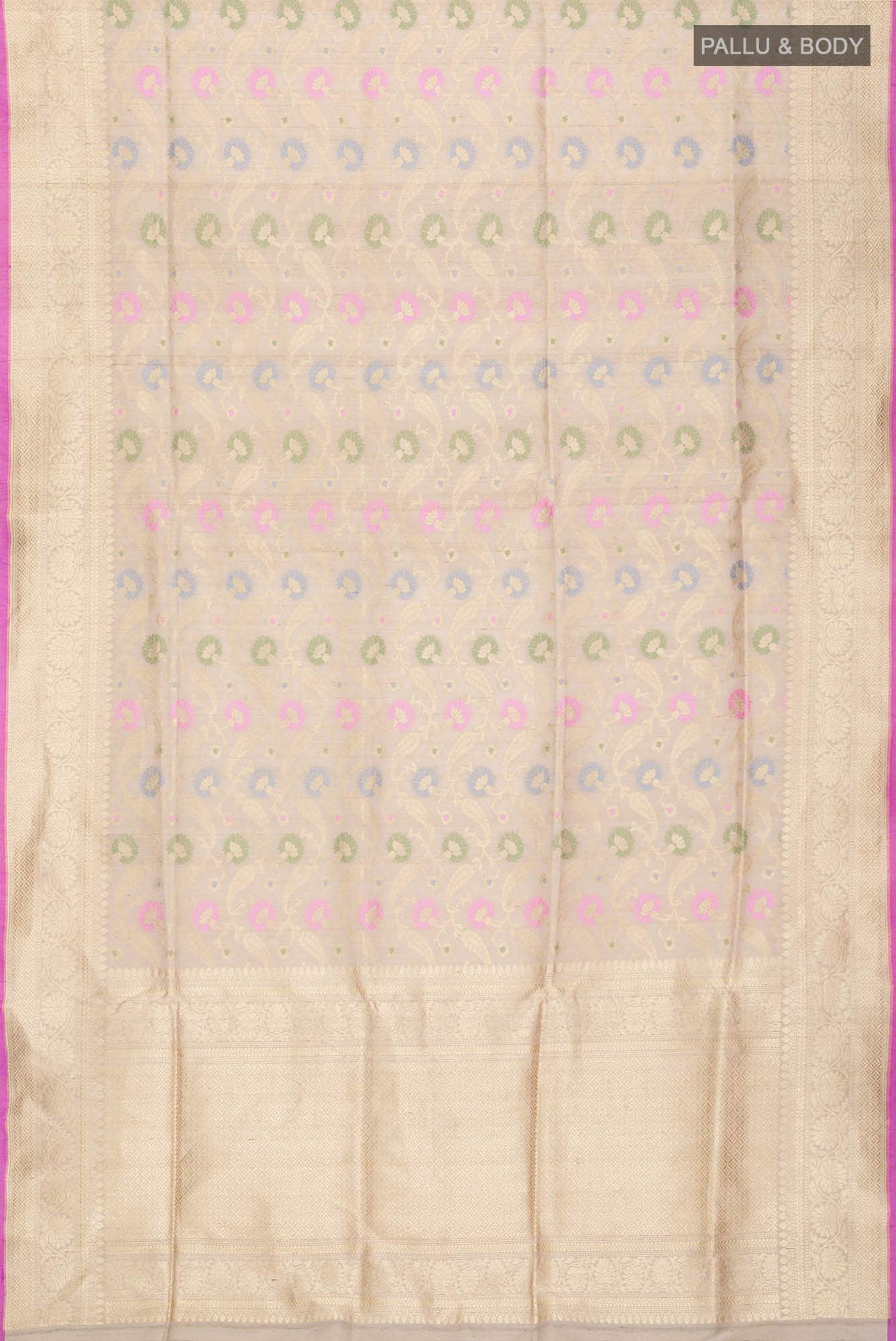 Beige Banarasi Silk Saree