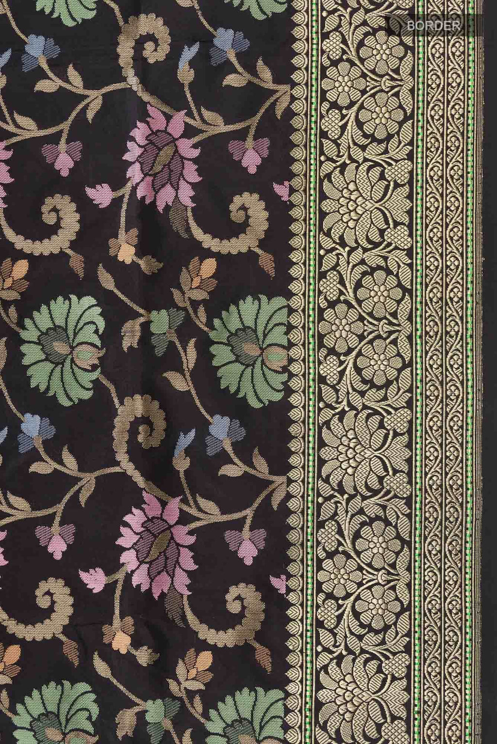 Black Banarasi Silk Saree