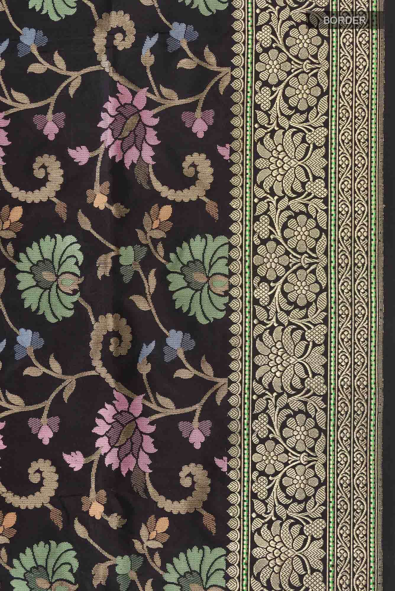 Black Banarasi Silk Saree