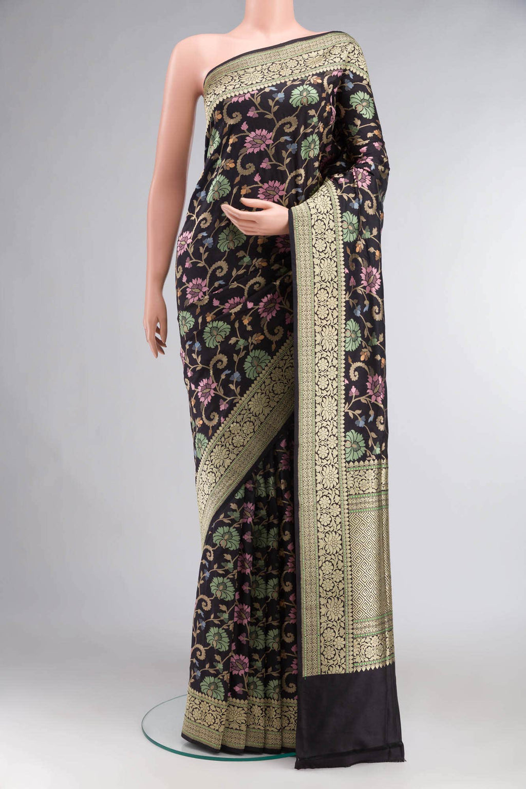 Black Banarasi Silk Saree