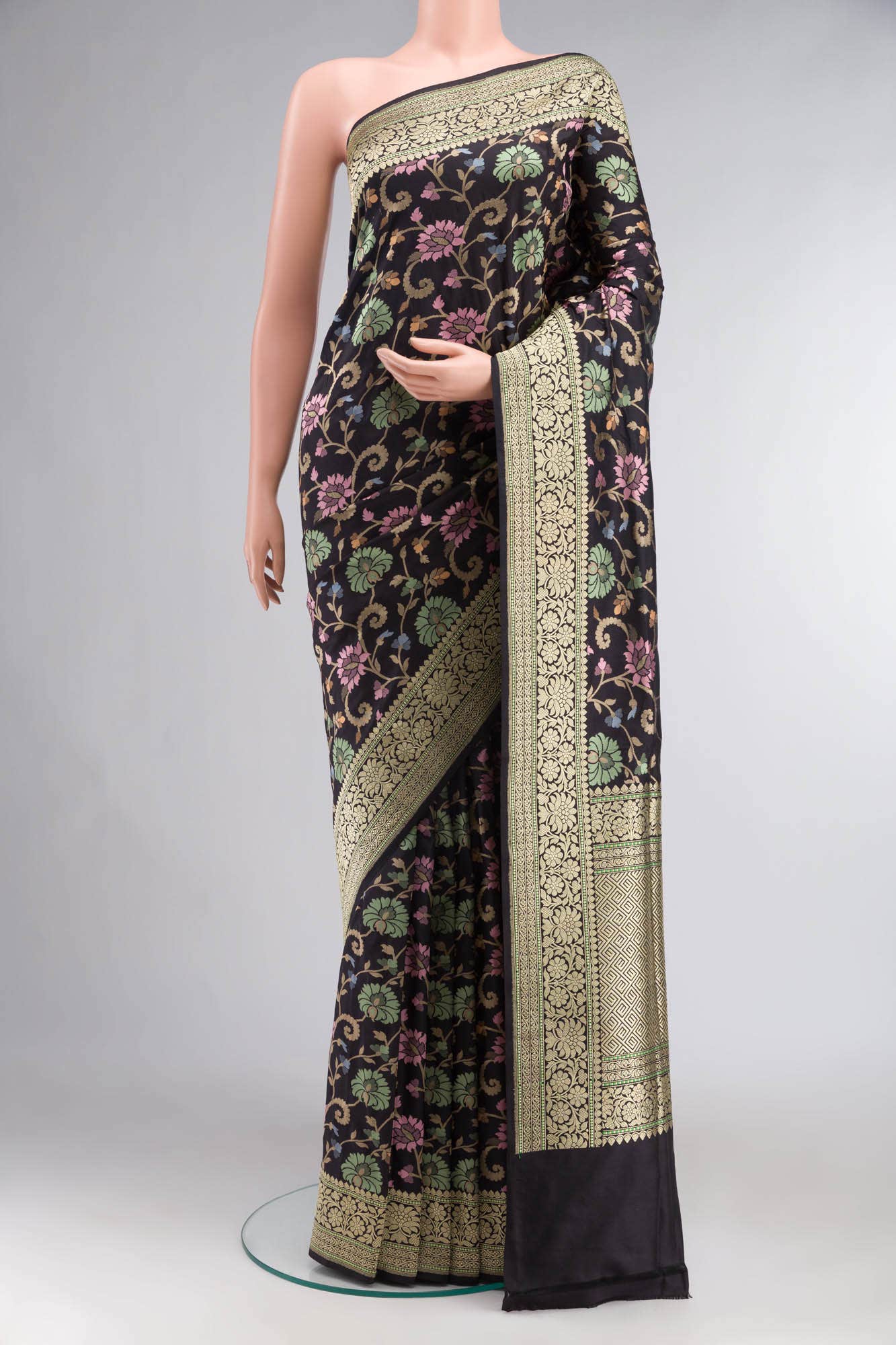 Black Banarasi Silk Saree