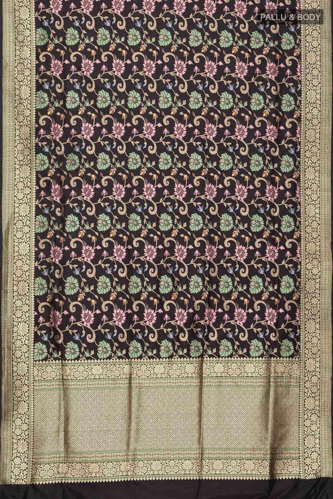 Black Banarasi Silk Saree