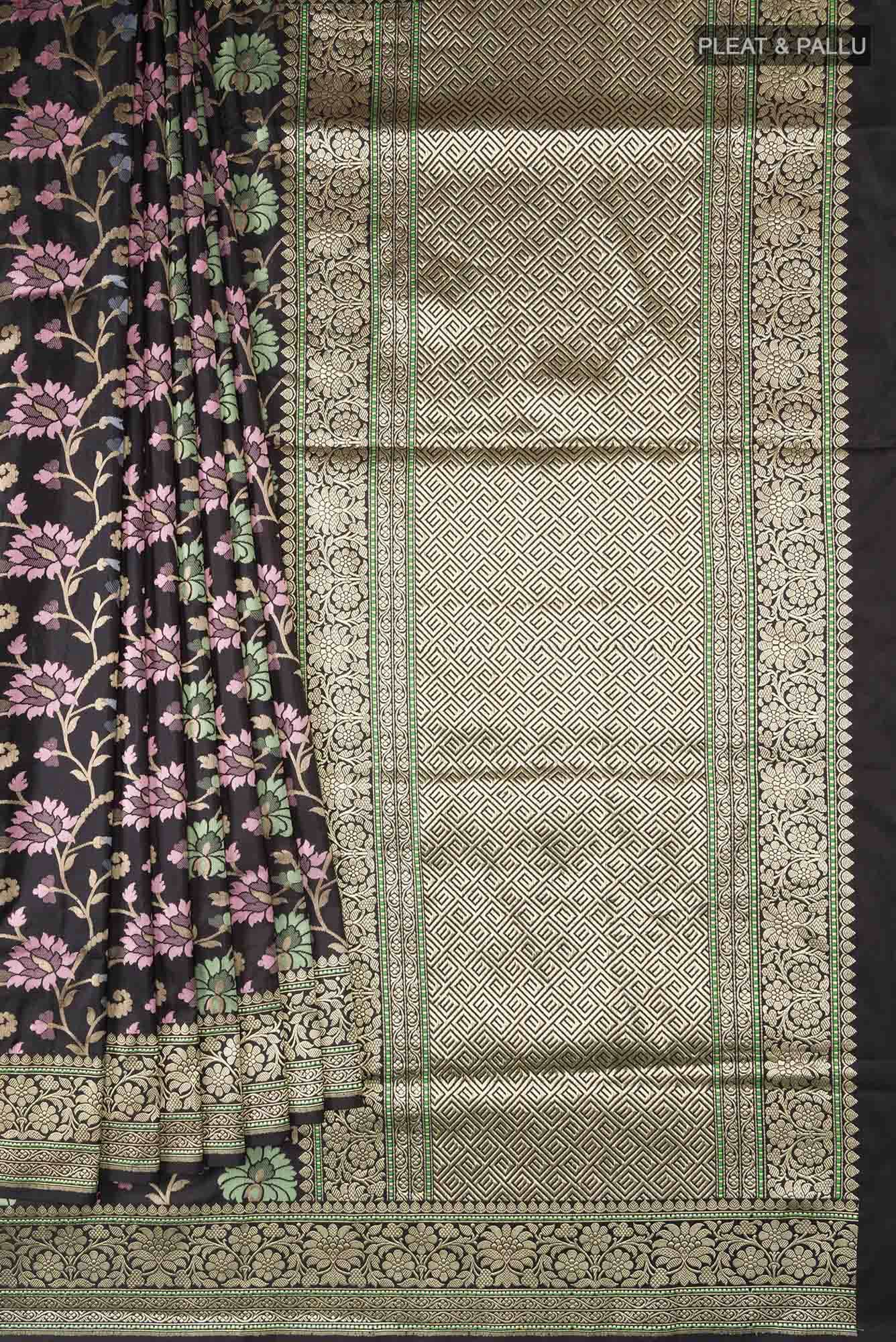 Black Banarasi Silk Saree