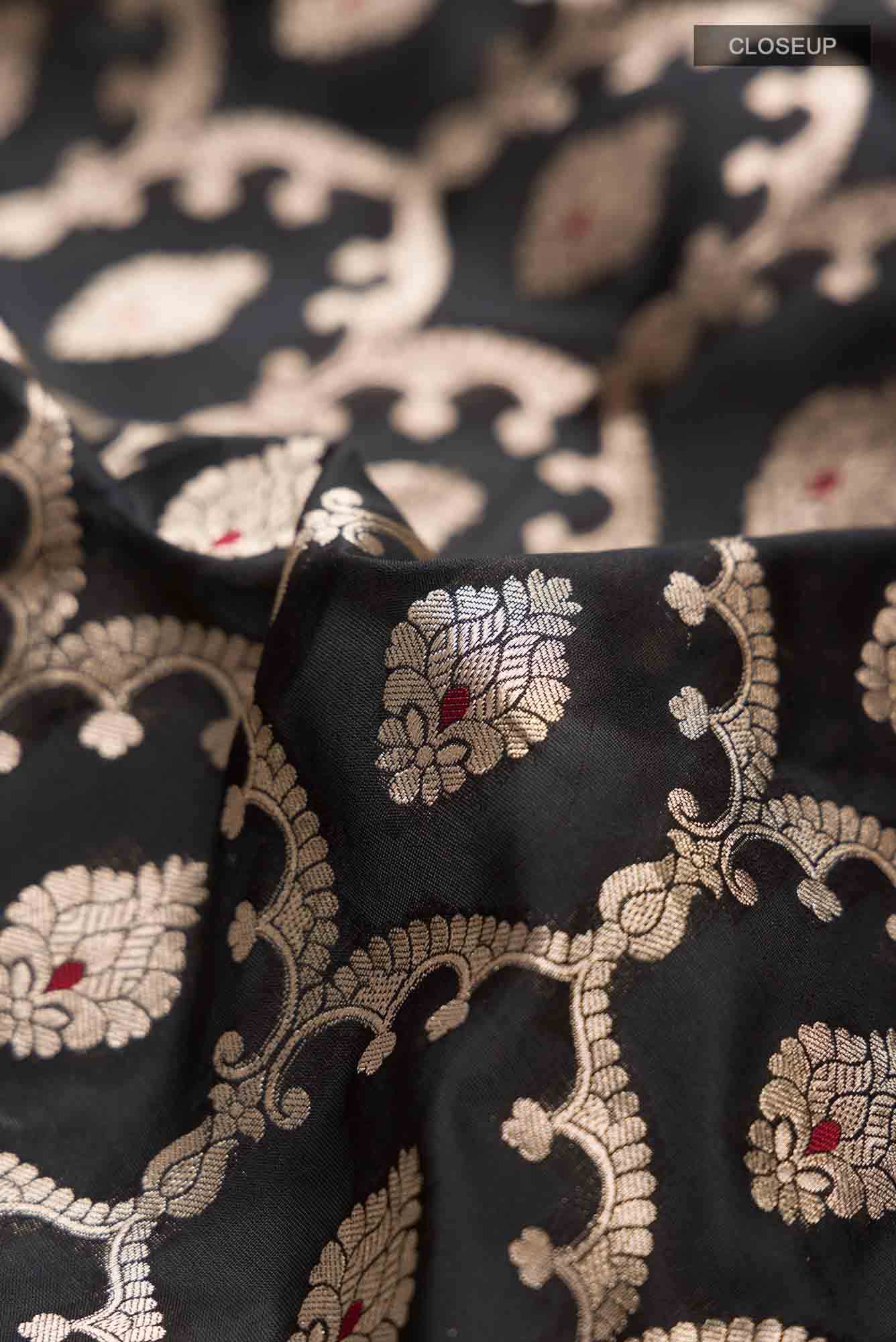 Black Banarasi Silk Saree